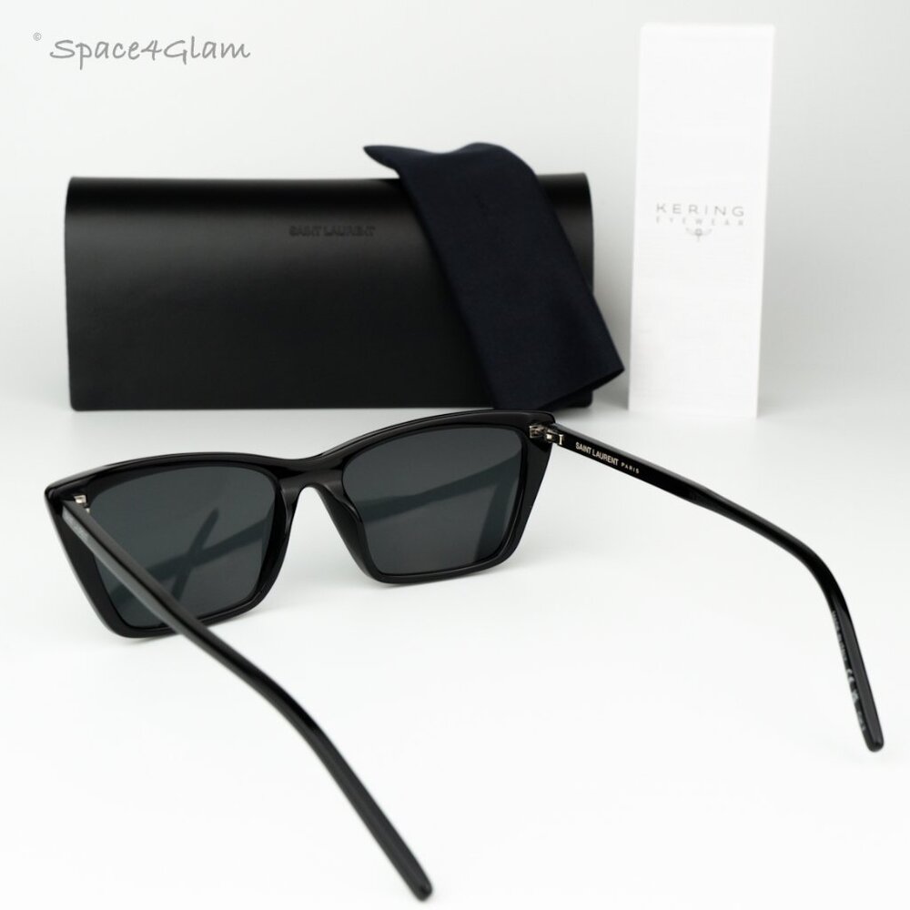 Saint Laurent Women Sunglasses Black Cat Eye SL737 MICA THIN 001 BRAND NEW - Picture 10 of 14